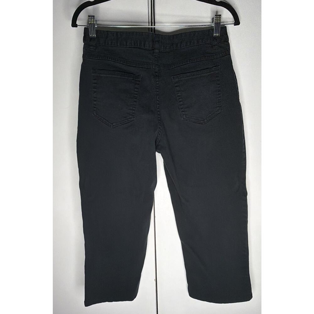 Women's Cherokee Stretch Cotton BlendCropped Pants Size 6 Black 5 Pocket Style - Picture 2 of 9
